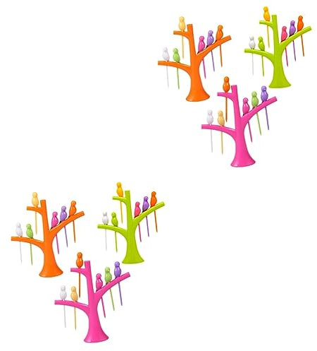 MAGICLULU 6ensembles Sets à Fruits Oiseau Pour Apéritif Gâteaux Et Sandwiches Ustensiles De Fête Colorés