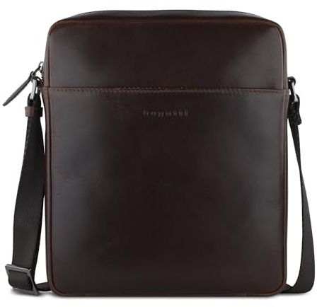 bugatti Romano Herren Schultertasche klein aus hochwertigem Leder in Braun