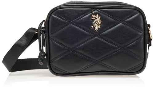 U.S POLO ASSN. Damen Gesteppte Dhm Crossbody Umhängetasche, Schwarz