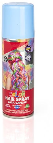 Laca de Pelo Color Azul Claro 125ml - Spray Colores para Cabello Rápida coloración, Lavable