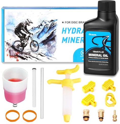 cyctravel Bremsen Entlüftungsset für SHIMANO Hydraulikbremsen. Mountainbike Bremsen Entlüftungsset Inklusive 150ML Mineralöl-Bremsflüssigkeit und Schritt-für-Schritt-Anleitung.