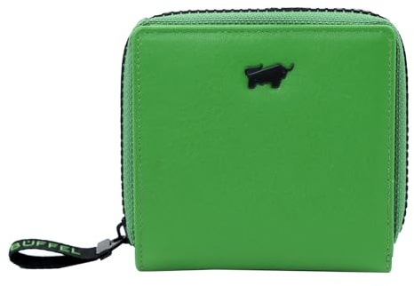 BRAUN BÜFFEL Leder Geldbörse Capri Zip Wallet Green grün