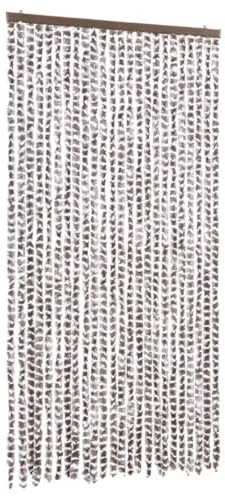 vidaXL Rideau Anti-Mouches Taupe et Blanc 100x230 cm Chenille