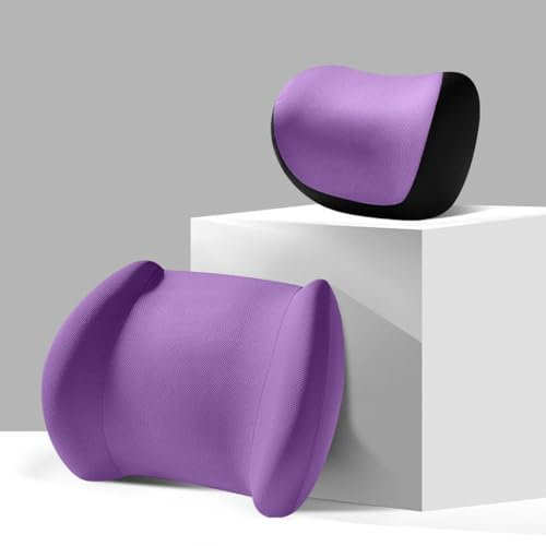 LEAUX Autositz Kopfstütze und Lendenkissen für 𝗠𝗲𝗿𝗰𝗲𝗱𝗲𝘀-Benz A-Class Autositz Nackenkissen Auto-Rückenlehne Auto-Kopfstütze Kissen Memory-Schaum Auto-Nackenkissen