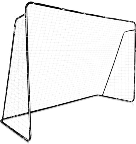 LALAHO Outdoor Fußballtor, Tragbares Fußballtore, 300 x 200 x 120 cm, Torpfosten aus Verzinktem Stahl, Korrosionsbeständiges PE-Fußballnetz