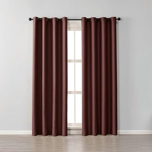 Daesar Vorhänge Blickdicht 2er Set, Verdunkelungsvorhänge Weinrot mit Ösen Modern Einfarbig 132x274CM Vorhänge Wohnzimmer Jugendzimmer Kinderzimmer