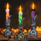 SPERMUOY Halloween Deko kerzen,Halloween Schädel Kerze Licht Skelett Geist Hand Kerzenhalter,Halloween Kerze Licht für Halloween Kerzen Drinnen Outdoor Deko