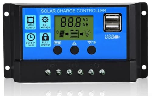 Zoegneer Régulateur de charge de panneau MPPT 10-60 A avec suivi automatique 12 V/24 V (30 A)