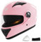 SMTSEC Motorradhelm Damen Herren Full Face Helm Retro Klapphelm DOT/ECE-Zertifizierter Mit Anti-Fog Sonnenblende Helm Motorrad Downhill Helm Mopedhelm Schutzhelm Für Cruiser Chopper,Pink-54~62CM