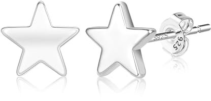 ASH'S CHOICE Sterling Silber 925 Stern Ohrringe, Kleine Ohrstecker für Damen, Frauen & Männer