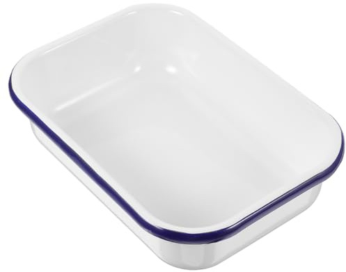 PRETYZOOM Enamel Baking Pan Non Stick Baking Sheet Nonstick Baking Pan Sealed Containers for Food Air Tight Loaf Pan Food Storage Tray Storage Tray for Restaurant Fruit Tray Enamel Food Pan