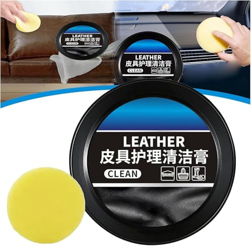 Qoobom Leader Cleaning and Care Cream & Cleaning Paste for Leather Care, Automotive Interior Leather Cleaning Cream, Car Leather Conditioner Oil Paste, for Car, Furniture (1Pcs)