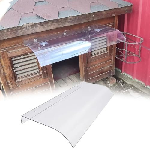 Tenda da sole trasparente in policarbonato per protezione da pioggia e neve, 40 x 40 cm, copertura per porte, finestre, portici, copertura invisibile per pioggia senza staffe