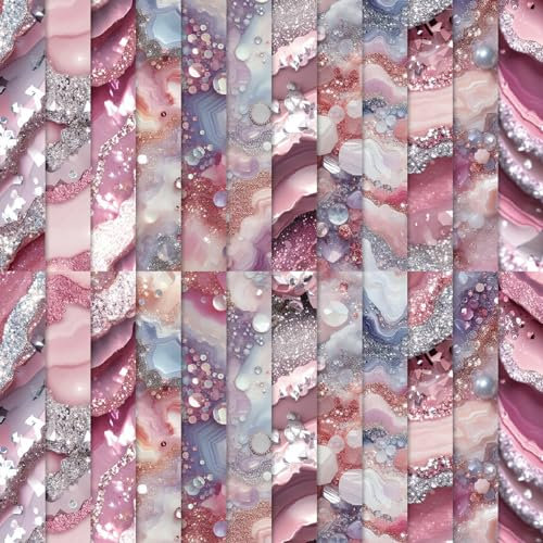 24 Blatt Scrapbooking-Karton-Papierblöcke, 12 Designs, Festival-Dekorpapier, Muschelperlenelemente, Bastelpapier, 15,2 x 15,2 cm, Geschenkpapier für Weihnachtsfeier, Geschenke, DIY-Dekoralbum