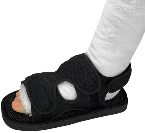 Post Op Shoe Adjustable Cast Shoe Open Toe Fracture Plaster Protection Foot Support Brace Surgical Walking Boot Post Surgery Recovery Sandal for Broken Toe Foot Arthritis Injuries Sprained Ankle