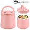 Itslife Thermobehälter für Essen 600ml, Warmhaltebehälter Essen Edelstahl mit Schnallendeckel und Löffel, Thermo Lunchbox Kinder Auslaufsicher, Essensbehälter für Picknick, Schulen und Büros, Rosa