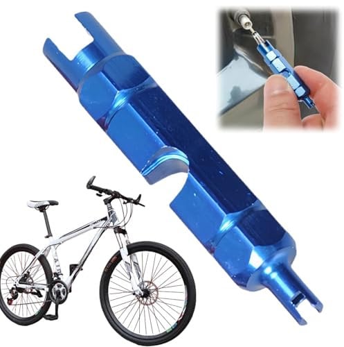Core Removal Tool for Bike,Tyre Valve Removal Tool,Valve Stem Removal Tool,Tyre Valve Remover,Multi-Function Valve Core Remove Tool,Valve Core Disassembly Wrench,Bike Tyre Removal Tool(#Blue)