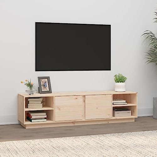 FSJIELW Home & Garden Meuble TV en pin massif 156 x 40 x 40 cm