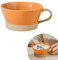 Grande tasse à café, 700 ml, grand bol à soupe avec poignée, bols à céréales avec anse, tasse à café XXL, en céramique, orange