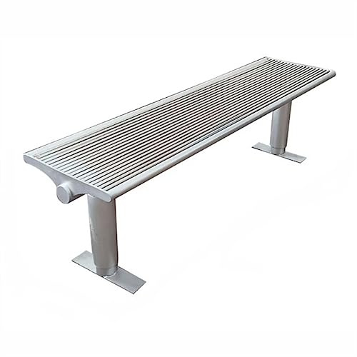 ASumPio Gartenbankstuhl, Outdoor-Parkbank, Ganzstahl-Freizeitstuhl, Stabiler Gartenstuhl Ohne Rückenlehne, Für Gartenterrasse, Rasen, Hinterhof, 120 * 42 * 45.5cm