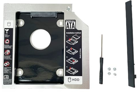 Segundo disco duro SATA HDD SSD de 9,5 mm, DVD, CD, ROM, óptico, SuperDrive, bandeja adaptadora para Apple Unibody MacBook Pro 13 15 17 principios mediados finales de 2008 2009 2010 2011 2012, etc