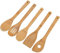 LABRIMP 5 Piezas de Cocina de Madera de Cucharón Ranurada y Tenedor Redondeado Antiadherentes y