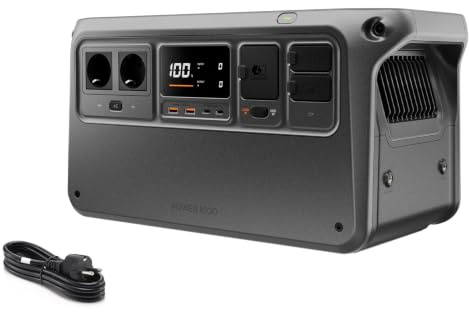 DJI Power 1000 Tragbare Powerstation 1024Wh, 2200W Solar Generator, LiFePO4 Akku, 4-in-1 Schnellladung Power Station, 23db Ultra-Leise, Notstromaggregat (power 1000)