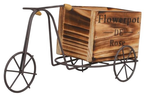 DECOMELODY Vintage Eisen Fahrrad Modell Blumentopf Deko Kleines Robustes mit Elegantem Metallglanz Dekorativer Pflanzständer für Schreibtisch Wohnzimmer und Garten Geschenk für Radfahrer