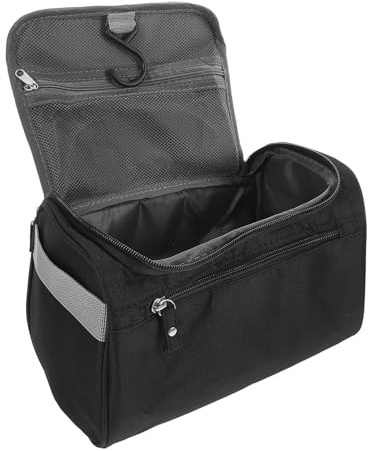 Trousse de Toilette de Voyage Homme, Grosse Capacité, Noir | Nylon Oxford, Compartiments Multicouches, Imperméable, pour Déplacements Professionnels et Voyages
