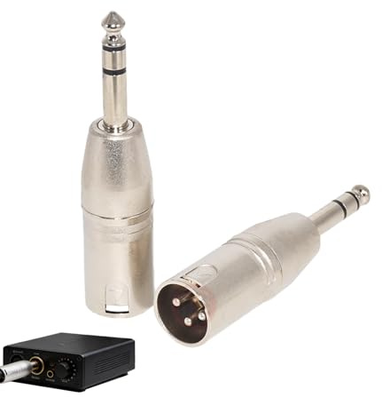 Wvxilyr 2 Stück 6,35 mm TRS auf XLR Adapter, XLR auf Klinke 6,35 Adapter, TRS-auf XLRS Audio Adapter, für Mixer, Lautsprecher und Mikrofone Robustes, Langlebige Nutzung (Stereo)