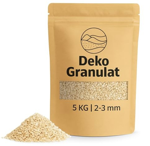 Deko-Granulat creme als farbige Streudeko - 5 kg kleine Deko-Steine Ø 2-3 mm für Gläser, Vasen