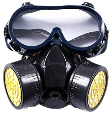 AwnsIMfreien Mundschutz, halbes Gesichtsschutz-Set, Industrie, staubdicht, halbes Gesicht mit Brillen-Gesichtsfilter, staubdichte Atemschutzmaske