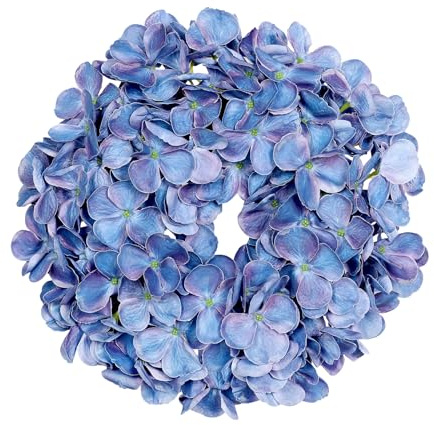 Hortensienkranz 30cm DP künstlicher Kranz Hortensien Dekokranz Wandkranz Türkranz (Blau)
