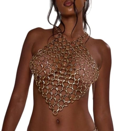 Cadena de cuerpo punk, cadena de pecho, festival, raves, fiestas, cadenas corporales, arnés, accesorios para el cuerpo, joyería para mujeres y niñas, accesorios de joyería corporal