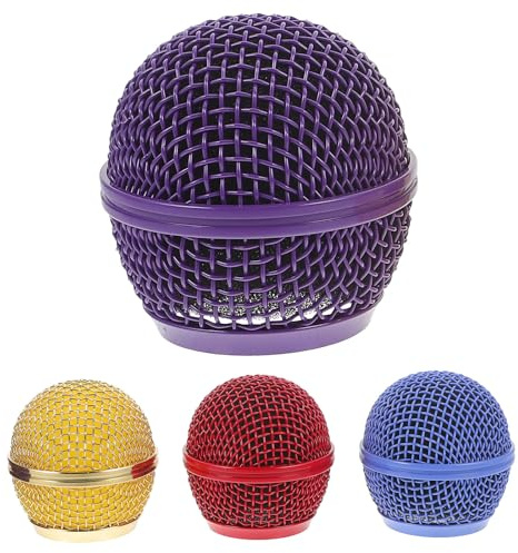 JECOMPRIS Remplacement Grille du Microphone 4 Pièces en Maille Acier Bonnette Personnalisable pour Usage en Studio