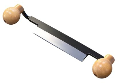 Draw Knife 6 Inch, Straight Draw Shave Tool with Double Wooden Handle | Carbon Steel Blade, Ergonomic Grip, Incisive Cutting Force, Lightweight Portable, for Bark Removal & Wood Shaping