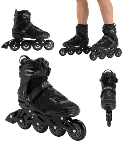 ATTABO OneFoot Fitgo Pattini in linea da uomo, cuscinetti ABEC-7, guida in alluminio, sistema Fitgo, freno, fitness e tempo libero (42)