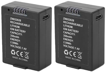 Annadue RC-Hubschrauber-Akku, 7,4 V, 350 MAh, Wiederaufladbarer Ersatzakku, Passend für Ferngesteuerte RC-Hubschrauber ERA C187 EC135, Leichter Lithium-Ersatz mit Überladeschutz, (2 Stücke)