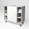Vicco Waschbeckenunterschrank Fynn, Waschtischunterschrank, Beton/Weiß, 60 x 54 cm