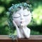 SnugMaker Pot de fleurs en forme de tête de visage pour plantes d'intérieur et d'extérieur avec trou de drainage, yeux fermés (grande taille lumineuse) Large-Light