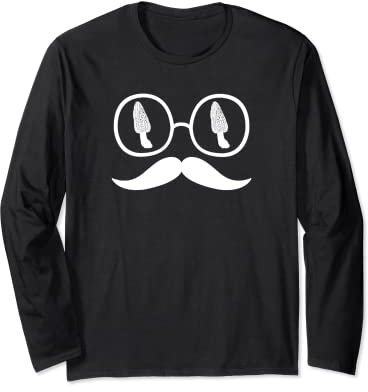 Morel Pilzliebe mit Brille und Schnurrbart für Jäger Langarmshirt