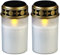 PEARL Solar Grabkerze: 2er-Set Solar-LED-Grablichter mit Dauerlicht, weiß (Grablampe, Dauerlicht Friedhof, Kerzen Outdoor)