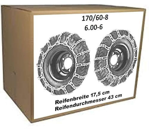 6.00-6 170/60-8 Schneekette Leiterkette für Reifen D = 43 cm B = 17,5 cm