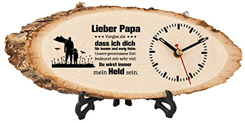KAAYEE Vatertagsgeschenk für Papa, Holzuhr Geschenke für Papa zum Vatertag Geburtstag Valentinstag Weihnachten, Geburtstagsgeschenk für Vater Männer von Tochter Sohn 1