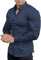 EOUOSS Men’s Muscle Fit Dress Shirts Athletic Slim Fit Long Sleeve Stretch Casual Button Down Shirt, Navy Blue, XS