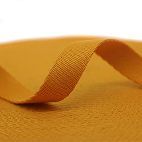 Wambere Baumwoll Schrägband Nahtband,50mmx5Yard,Einfassband Köperband Baumwollband Textilband Fischgrätenband Köperband Wimpelband Twillband Webbing Band für Schneidern DIY-Nähen Basteln,Gelb