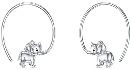 Elefant Ohrringe Sterling Silber Elefanten Creolen Ohrringe Elefant Schmuck Geschenk für Damen Mädchen