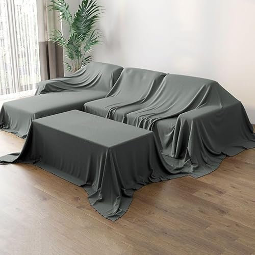 Highdi Staubschutz Abdeckung Möbel, Bett Staubschutz Möbel Möbelbezug Staubschutzhülle Protector für Bett Sofa Möbel für Abdeckungen im Innen- & Außenbereich (3.5x6M,Dunkelgrau)