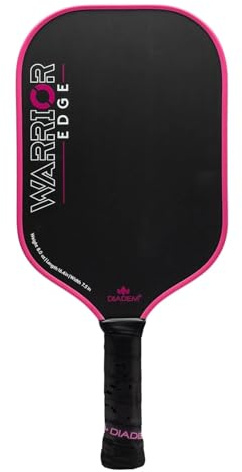 Diadem Warrior Edge Pickleball-Paddel, Karbonfaser-geätzte Oberfläche für maximalen Spin, Aero-Guard-Kante, 16 mm Kern, mittelschwer, 227 g