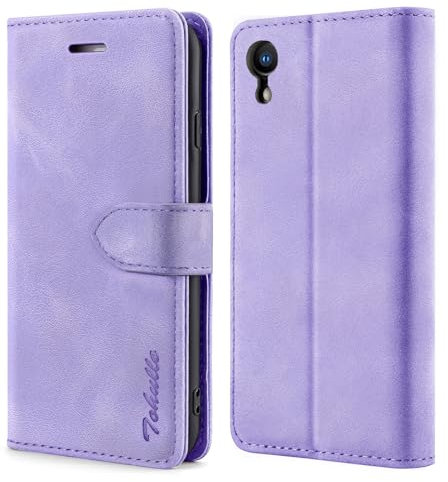 TOHULLE Case for iPhone XR, Premium PU Leather Wallet Case with Card Holder Kickstand Magnetic Closure Shockproof Flip Folio Case Cover Compatible with iPhone XR (6.1 Inch) - Purple